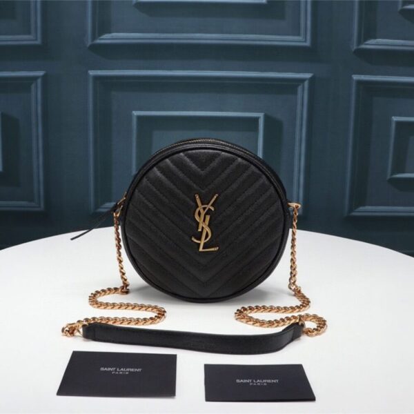 VINYLE ROUND CAMERA BAG IN CHEVRON-QUILTED GRAIN DE POUDRE EMBOSSED LEATHER - 图片 2