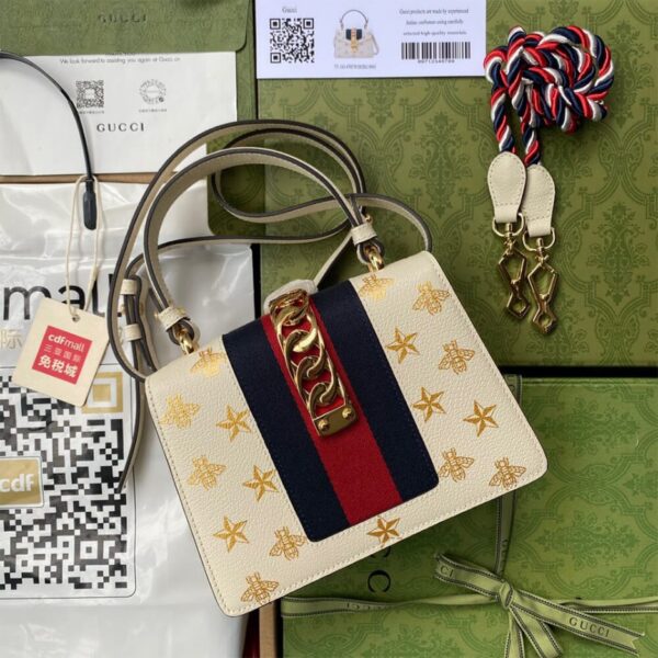 GG Sylvie Bee Star mini leather bag - 图片 3