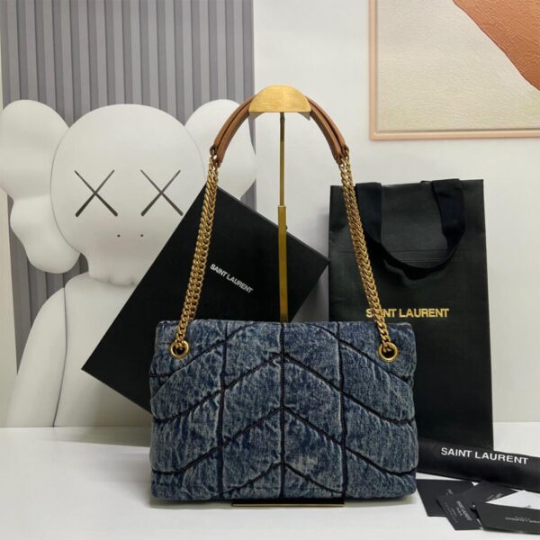 YSL PUFFER SMALL IN SUEDE AND DENIM - 图片 4