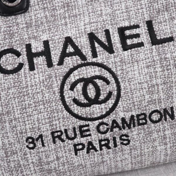 CHANEL Woven Straw Raffia Striped Medium Deauville Tote - 图片 6