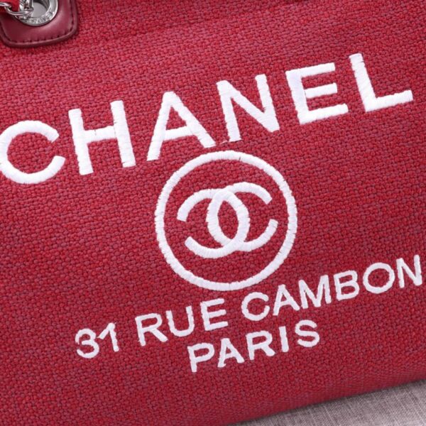 CHANEL Woven Straw Raffia Striped Medium Deauville Tote - 图片 6