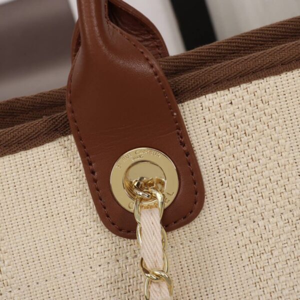 CHANEL Woven Straw Raffia Striped Medium Deauville Tote - 图片 6