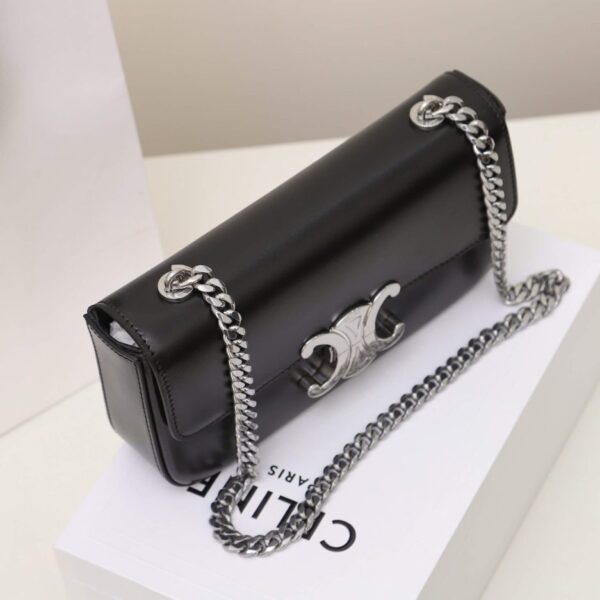 CELINE CLAUDE shiny cowhide leather chain shoulder bag - 图片 6