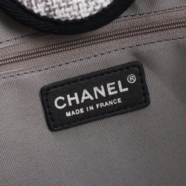 CHANEL Woven Straw Raffia Striped Medium Deauville Tote - 图片 7