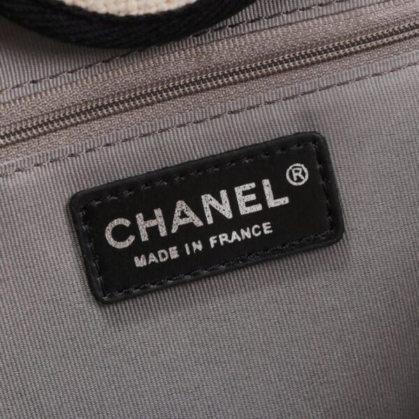 CHANEL Woven Straw Raffia Striped Medium Deauville Tote - 图片 7