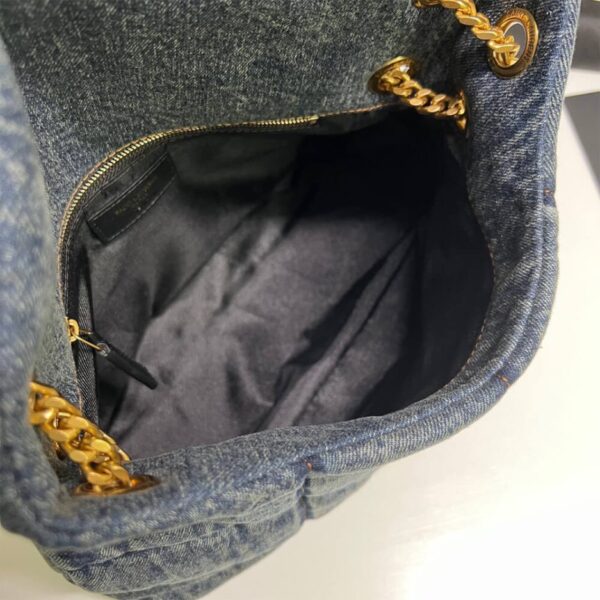 YSL PUFFER SMALL IN SUEDE AND DENIM - 图片 8