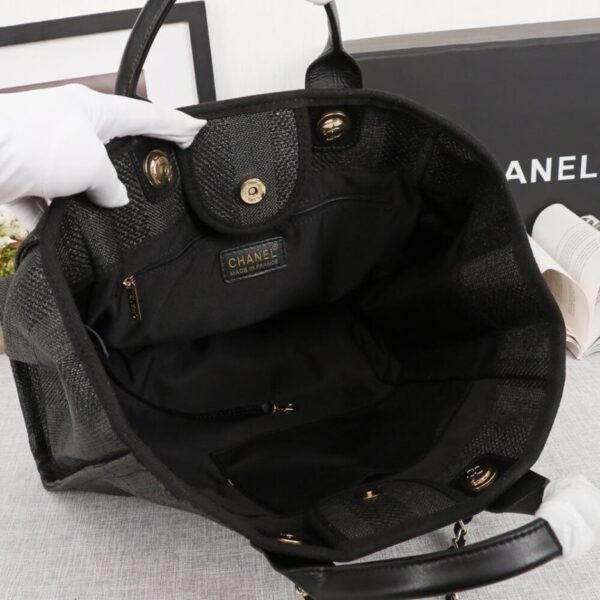 CHANEL Woven Straw Raffia Striped Medium Deauville Tote - 图片 8