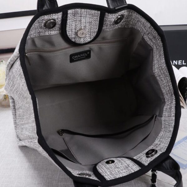 CHANEL Woven Straw Raffia Striped Medium Deauville Tote - 图片 8