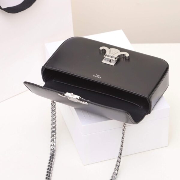 CELINE CLAUDE shiny cowhide leather chain shoulder bag - 图片 8