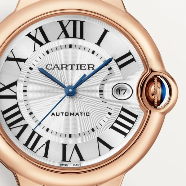 BALLON BLEU DE CARTIER WATCH 40 mm, automatic movement, 18K Rose gold, leather - 图片 8